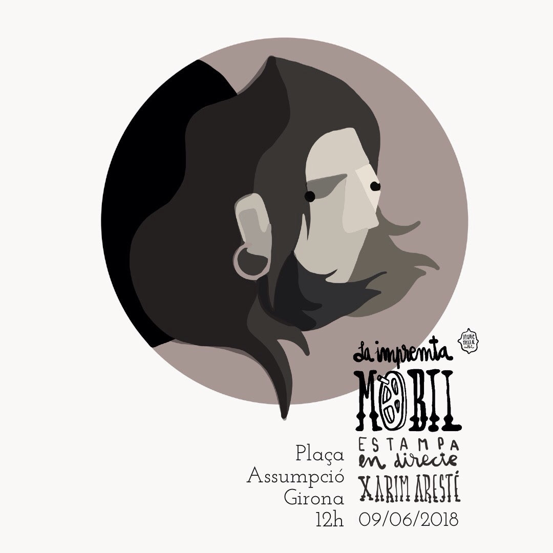 La impremta mòbil grava Xarim Aresté